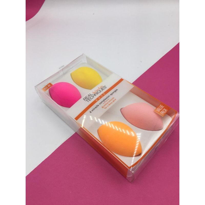 Pack of 4 - Face Sponge Makeup Puff - Multicolor